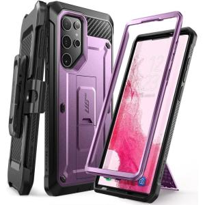 imageSUPCASE Samsung Galaxy S22 Ultra 5G 2022 Case with Kickstand Holder  Belt Clip Unicorn Beetle Pro Heavy Duty Shockproof Bumper Protector Without Screen Protector Bluepurple