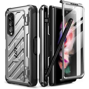imageSUPCASE Unicorn Beetle Pro Series Case for Samsung Galaxy Z Fold 3 5G 2021 FullBody Dual Layer Rugged Case with Builtin Screen Protector ampamp Kickstand ampamp S Pen Slot BlackSilver