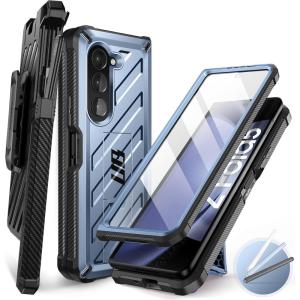 imageSUPCASE for Galaxy Z Fold 5 Case Unicorn Beetle Belt Clip with S Pen Holder Builtin Screen Protector ampamp Stand Heavy Duty Shockproof Protective Rugged Phone Case for Samsung Fold 5 BlackTilt