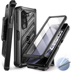 imageSUPCASE for Galaxy Z Fold 5 Case Unicorn Beetle Belt Clip with S Pen Holder Builtin Screen Protector ampamp Stand Heavy Duty Shockproof Protective Rugged Phone Case for Samsung Fold 5 BlackBlack