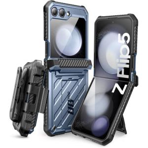imageSUPCASE for Samsung Galaxy Z Flip 5 Case with Stand ampamp BeltClip Unicorn Beetle Pro Hinge Protection Front Screen Protector Dual Layer Rugged Protective Phone Case for Galaxy Z Flip 5 BlackTilt
