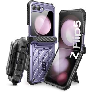 imageSUPCASE for Samsung Galaxy Z Flip 5 Case with Stand ampamp BeltClip Unicorn Beetle Pro Hinge Protection Front Screen Protector Dual Layer Rugged Protective Phone Case for Galaxy Z Flip 5 BlackMauve