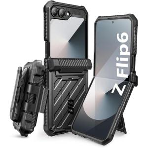 imageSUPCASE for Samsung Galaxy Z Flip 6 Case with Stand ampamp BeltClip Unicorn Beetle Pro Hinge Protection Front Screen Protector Full Body Rugged Protective Phone Case for Galaxy Z Flip 65 RuddyBlack