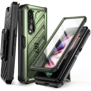 imageSUPCASE for Samsung Galaxy Z Fold 3 Case with Stand Unicorn Beetle Builtin Screen Protector ampamp Belt Clip Heavy Duty Rugged FullBody Shockproof Protective Phone Case for Galaxy Fold 3 BlackGreen