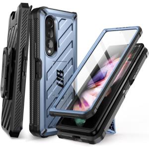 imageSUPCASE for Samsung Galaxy Z Fold 3 Case with Stand Unicorn Beetle Builtin Screen Protector ampamp Belt Clip Heavy Duty Rugged FullBody Shockproof Protective Phone Case for Galaxy Fold 3 BlackBlue
