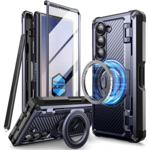 imageSUPCASE for Z Fold 6 Case with S Pen Holder UB Pro Mag Compatible with MagSafe Military Grade Protection Builtin Screen Protector ampamp Magnetic Ring Holder Rugged Phone Case BlackMountain