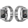 imageSUPCASE Unicorn Beetle Steel Case with Band for Apple Watch Series 98SE27654SE 4544mm Stainless Steel Metal Rugged Protective Case with Strap BandsSilver
