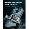 imageSUPCASE Unicorn Beetle Steel Case with Band for Apple Watch Series 98SE27654SE 4544mm Stainless Steel Metal Rugged Protective Case with Strap BandsSilver