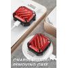 imageSUPCASE for AirPods 3rd Generation Case with Carabiner Supports Wireless Charging AntiScratch FullBody Rugged Shock Resistant Shockproof Hard Shell Protective Case for AirPods 3 2021 BlueRed