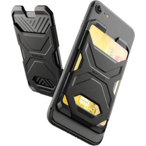 imageSUPCASE Adhesive Slim Wallet2Pack Ultra Thin StickOn Silicone Credit Card Holder Sticker Adhesive Cell Phone Wallet Compatible for Most Smartphonesnot fit Mobile Phones with Curved BackBlack
