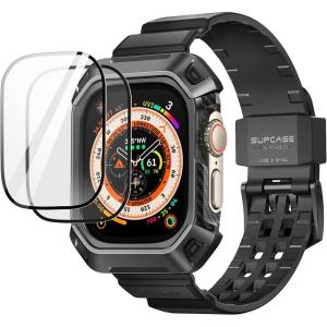 imageSUPCASE Unicorn Beetle Pro Case Designed for Apple Watch Ultra 12 49mm 20222023 2 Pack Screen Protector Rugged Protective Case with Strap BandsBlack