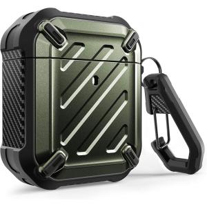 imageSUPCASE Unicorn Beetle Pro Series Case Designed for Airpods 1 ampamp 2 FullBody Rugged Protective Case with Carabiner for Apple Airpods 1st ampamp 2nd PurpleDarkGreen