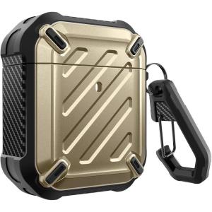 imageSUPCASE Unicorn Beetle Pro Series Case Designed for Airpods 1 ampamp 2 FullBody Rugged Protective Case with Carabiner for Apple Airpods 1st ampamp 2nd PurpleGold
