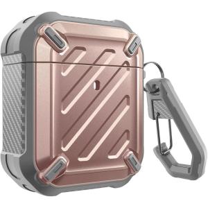 imageSUPCASE Unicorn Beetle Pro Series Case Designed for Airpods 1 ampamp 2 FullBody Rugged Protective Case with Carabiner for Apple Airpods 1st ampamp 2nd PurpleRoseGold