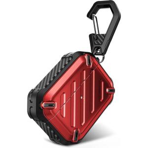 imageSUPCASE Unicorn Beetle Pro Series Case Designed for Airpods Pro 202320222019 FullBody Rugged Protective Case with Carabiner for AirPods Pro 2nd Generation  1st Generation DarkGreenRed