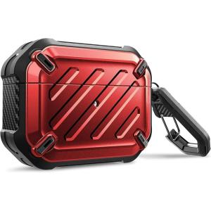 imageSUPCASE Unicorn Beetle Pro Series Case Designed for Airpods Pro FullBody Rugged Protective Case with Carabiner for Apple Airpods Pro BlackRed