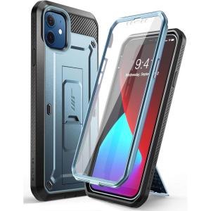 imageSUPCASE Unicorn Beetle Pro Series Case for iPhone 12 Mini 2020 Release 54 Inch Builtin Screen Protector FullBody Rugged Holster Case BlackCerulean