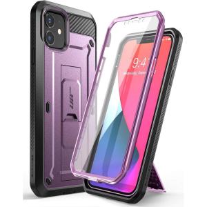 imageSUPCASE Unicorn Beetle Pro Series Case for iPhone 12 Mini 2020 Release 54 Inch Builtin Screen Protector FullBody Rugged Holster Case BlackViolte