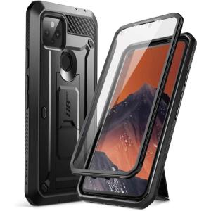 imageSUPCASE Unicorn Beetle Pro Series FullBody Rugged Holster Case with Builtin Screen Protector for 62Inch Google Pixel 4A 5G 2020 Metallic BlueBlack