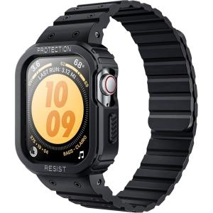 imageSUPCASE Unicorn Beetle Seal Case with Band for Apple Watch Series 987654SE 4544mm Rugged Protective Case with Magnetic Soft Silicone Strap Bands Black