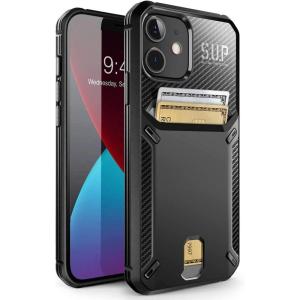 imageSUPCASE Unicorn Beetle Vault Series Case Designed for iPhone 12 Mini 2020 Release 54 Inch Slim Protective Wallet Case with Builtin Card Holder Black