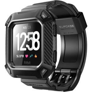 imageSUPCASE Watch Bands for Fitbit Versa ampamp Fitbit Versa Lite Unicorn Beetle Pro Protective Replacement Wristband Case Band for Fitbit Versa Black