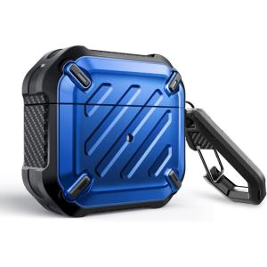 imageSUPCASE for AirPods 3rd Generation Case with Carabiner Supports Wireless Charging AntiScratch FullBody Rugged Shock Resistant Shockproof Hard Shell Protective Case for AirPods 3 2021 BlueBlue