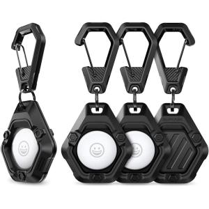imageSUPCASE for Apple AirTag Case with Keychain Carabiner AntiScratch Shockproof Soft Silicone Protective AirTag Holder4 Pack  Dark