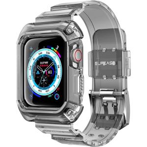 imageSUPCASE for Apple Watch 9876SE54 4544mm Case with Band Unicorn Beetle Pro AntiScratch Bumper Protector Rugged Men Cover with Adjustable Strap Band for iWatch 9876SE54 FrostBlakClear