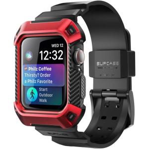 imageSUPCASE for Apple Watch 9876SE54 4544mm Case with Band Unicorn Beetle Pro AntiScratch Bumper Protector Rugged Men Cover with Adjustable Strap Band for iWatch 9876SE54 FrostBlakRed