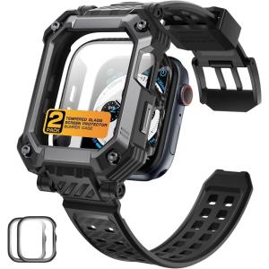 imageSUPCASE for Apple Watch Series 9 45mm Band with Case Unicorn Beetle Pro Builtin Tempered Glass Screen Protector Rugged Protective Men Cover with Adjustable Strap Band for iWatch 987 RuddyCalx