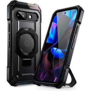 imageSUPCASE for Google Pixel 9A Case with Stand Unicorn Beetle Grip Compatible with MagSafe MilitaryGrade Protection Heavy Duty Magnetic Phone Case for Pixel 9A 2025 Black