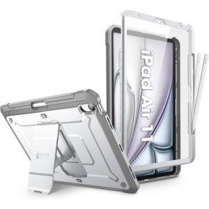 imageSUPCASE for iPad Air 13 Inch Case M3M2 20252024 with Pencil Holder Unicorn Beetle Pro Builtin Screen Protector ampamp Stand MilitaryGrade Protection Rugged Cover for iPad Air 13 Inch WhiteWhite