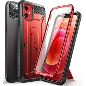 imageSUPCASE for iPhone 12 Case  iPhone 12 Pro Case with Screen Protector Unicorn Beetle Pro Builtin Stand ampamp BeltClip FullBody Rugged Protective Phone Case for iPhone 12  12 Pro 61quot BlackMetallic Red