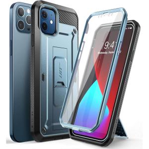 imageSUPCASE for iPhone 12 Case  iPhone 12 Pro Case with Screen Protector Unicorn Beetle Pro Builtin Stand ampamp BeltClip FullBody Rugged Protective Phone Case for iPhone 12  12 Pro 61quot BlackBlue