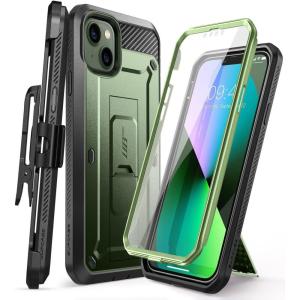 imageSUPCASE for iPhone 13 Case with Stand ampamp BeltClip Unicorn Beetle Pro Builtin Screen Protector MilitaryGrade Drop Protection Heavy Duty Rugged Kickstand Phone Case for iPhone 13 CeruleanGreen