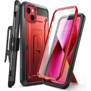 imageSUPCASE for iPhone 13 Case with Stand ampamp BeltClip Unicorn Beetle Pro Builtin Screen Protector MilitaryGrade Drop Protection Heavy Duty Rugged Kickstand Phone Case for iPhone 13 CeruleanRed