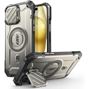 imageSUPCASE for iPhone 16e15 Case with Stand Unicorn Beetle Mag XT Compatible with MagSafe Builtin Camera Cover Stand Heavy Duty Magnetic Phone Case for iPhone 14iPhone 13 BlackTiGray