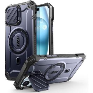imageSUPCASE for iPhone 16e15 Case with Stand Unicorn Beetle Mag XT Compatible with MagSafe Builtin Camera Cover Stand Heavy Duty Magnetic Phone Case for iPhone 14iPhone 13 BlackMountain