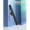 imageSUPCASE Silicone Protective Case for Apple Pencil 1st Generation AntiSlip Grip with Nib Cover 3 Pieces Accessories BlackBlack