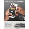 imageSUPCASE for MagSafe Wallet with Stand Magnetic Wallet for Men Hold 5 Cards Adjustable Stand RFID Blocking Phone Stand Credit Card Holder Tripod for iPhone 1615141312 Series BlackDark