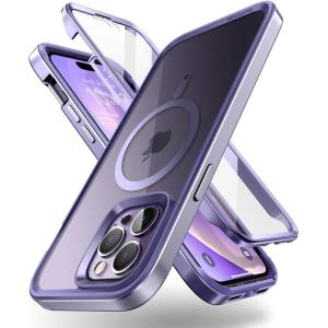 imageSUPCASE Unicorn Beetle EdgeMag Case for iPhone 14 Pro 61quot Compatible with MagSafe Slim Frame Clear Protective Case with Builtin Screen Protector BlackMauve