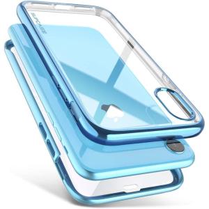 imageSUPCASE Unicorn Beetle Electro Series Case for iPhone Xr Case Clear Plating Polished Metallic Slim Hybrid FullBody Protective Case with Builtin Screen Protector Blue