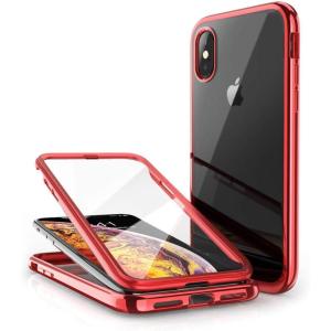 imageSUPCASE Unicorn Beetle Electro Series Case for iPhone Xs 2018  X 2017 Plating Glitter Slim Hybrid FullBody Protective Case with Builtin Screen Protector Red