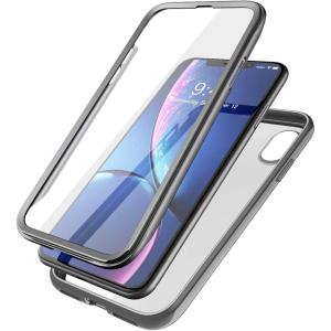 imageSUPCASE Unicorn Beetle Electro Series Case for iPhone Xs 2018  X 2017 Plating Polished Metallic Slim Hybrid FullBody Protective Case with Builtin Screen Protector Black with Smoky Back
