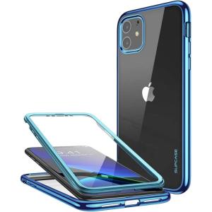 imageSUPCASE Unicorn Beetle Electro Series Phone Case for Apple iPhone 11 2019 61 inch Case Metallic Electroplated Edges Slim FullBody Protective Case with Builtin Screen Protector Blue