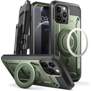 imageSUPCASE Unicorn Beetle Pro Mag Case for iPhone 13 Pro Max 2021 Release 67 Inch Compatible with MagSafe FullBody Rugged BeltClip Case with Builtin Screen Protector ampamp Kickstand Space GrayDark Green
