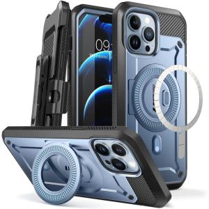 imageSUPCASE Unicorn Beetle Pro Mag Case for iPhone 13 Pro Max 2021 Release 67 Inch Compatible with MagSafe FullBody Rugged BeltClip Case with Builtin Screen Protector ampamp Kickstand Space GrayCerulean