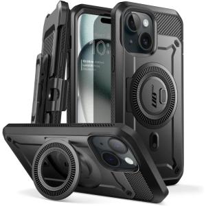 imageSUPCASE Unicorn Beetle Pro Mag Case for iPhone 15 Plus 67quot Compatible with MagSafe Full Body Rugged Case with Builtin Screen Protector ampamp Kickstand ampamp BeltClip Black