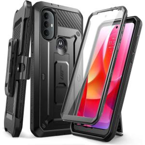 imageSUPCASE Unicorn Beetle Pro Series Case for Moto G Power 2022 FullBody Rugged Belt Clip ampamp Kickstand Case with Builtin Screen Protector Black
